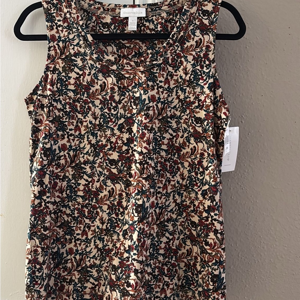 Charter Club Brown and Black Sleeveless Tank Top